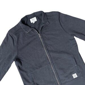 Lucky Brand Grey Label Black Jacket Large Zip Up Unisex Snap Pockets Basic